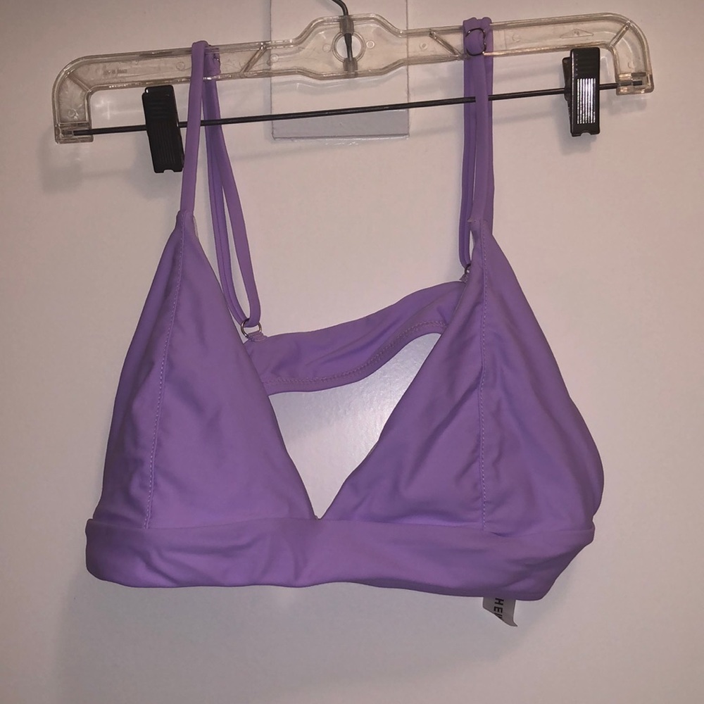 purple triangle bathing suit top